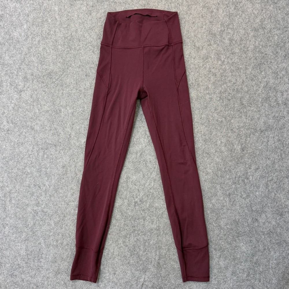 Lululemon Athletica Garnet Red In Movement 25" Cropped Tights Women's Size 2